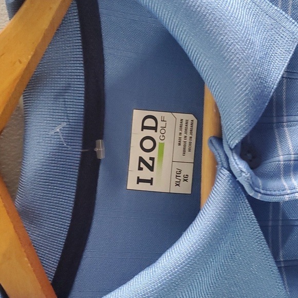 Izod GOLF Shirt Mens Size Xl X-large Blue White Striped Boxed Lines Polo… - Picture 3 of 14